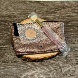 PUR 4-IN-1 PRESSED FOUNDATION MINI Light/LN6 Slmissglam SG62 Rose Gold Brush